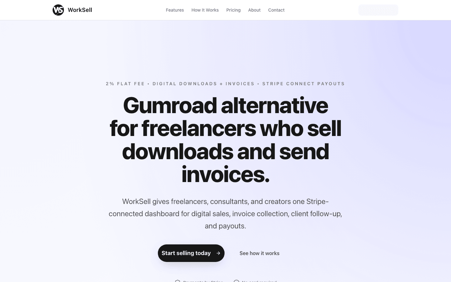 WorkSell digital sales and invoicing product website